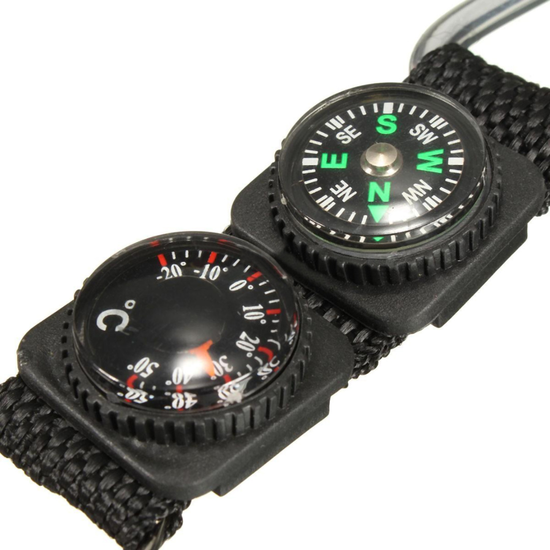 Mini Survival Buckle with Compass and Thermometer Mini Survival Buckle with Compass and Thermometer