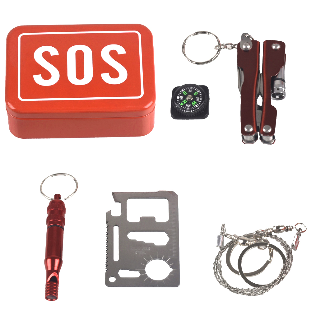 Mini Emergency Outdoor Kit with Waterproof Box Mini Emergency Outdoor Kit with Waterproof Box