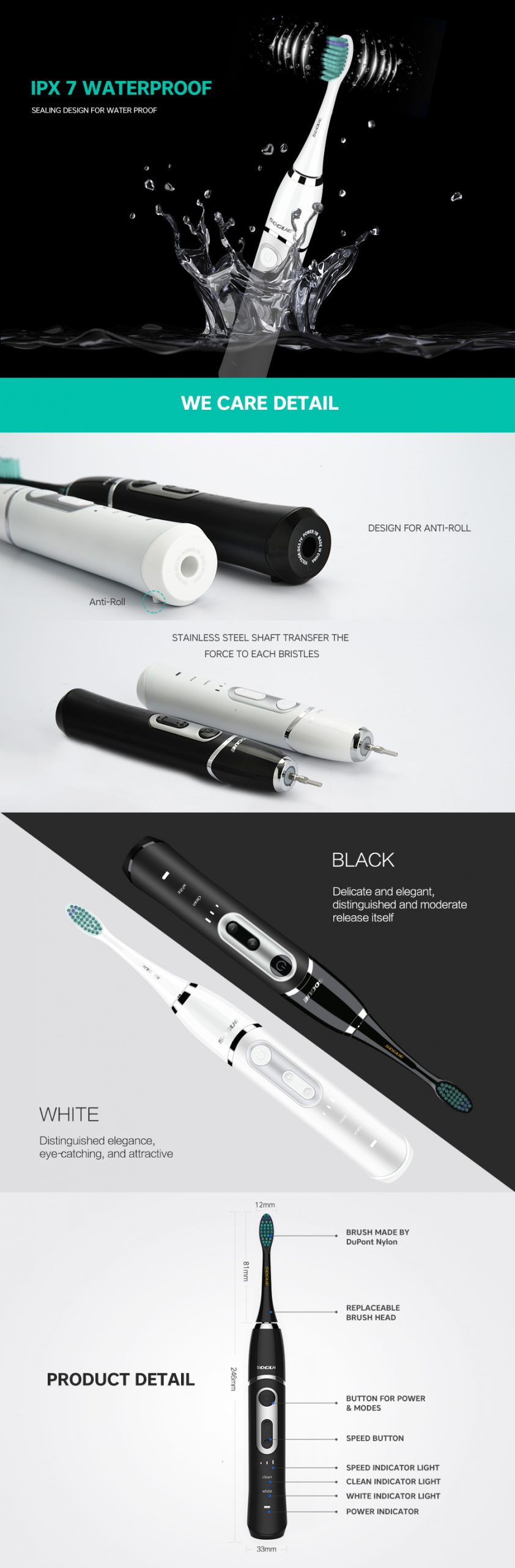 Electric Toothbrush with UV Sterilizer Travel Case