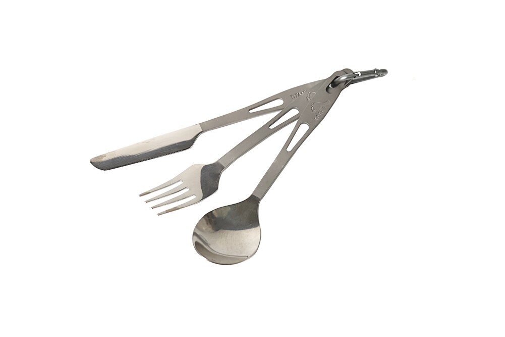 Titanium Camping Cutlery Set with Buckle Titanium Camping Cutlery Set with Buckle