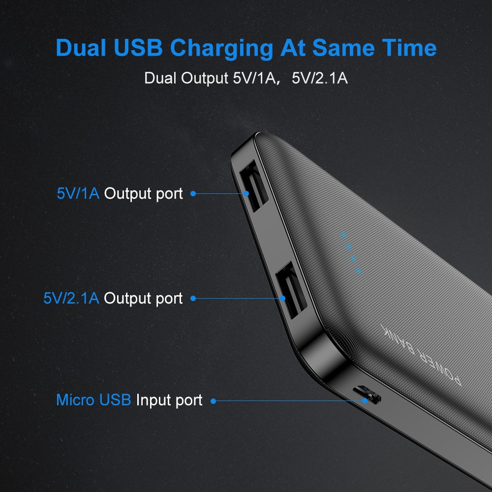 10000 mAh Universal Dual USB Power Bank