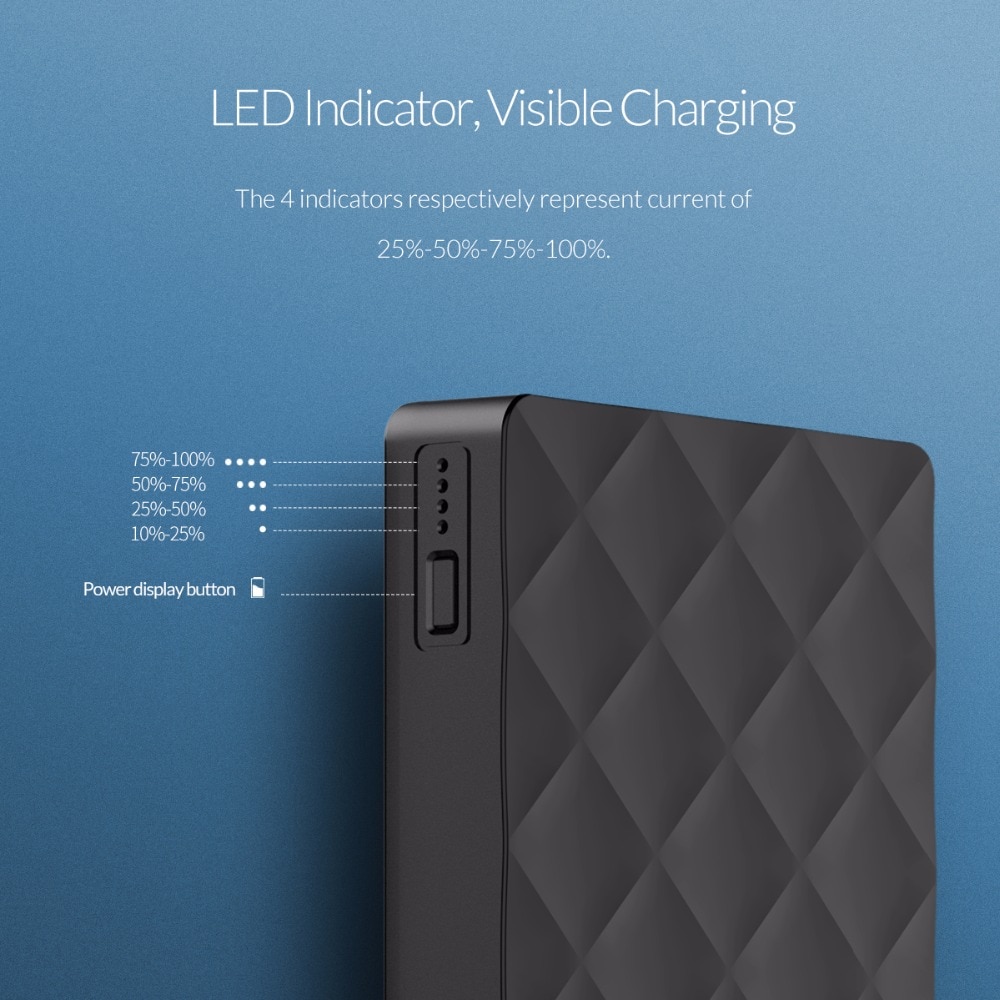 10000 mAh Chocolate Shape Design Power Bank