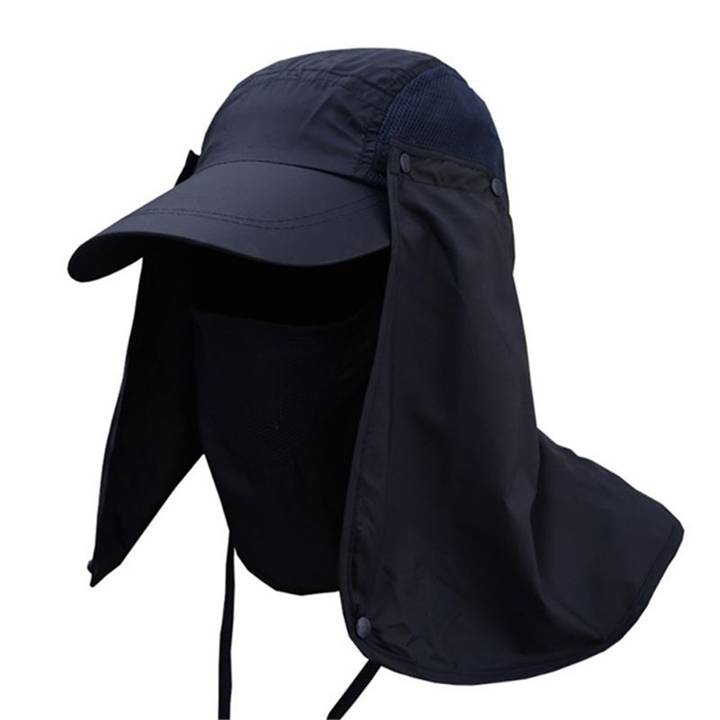 Solid Color Summer Sun Cap with Neck Protection Solid Color Summer Sun Cap with Neck Protection