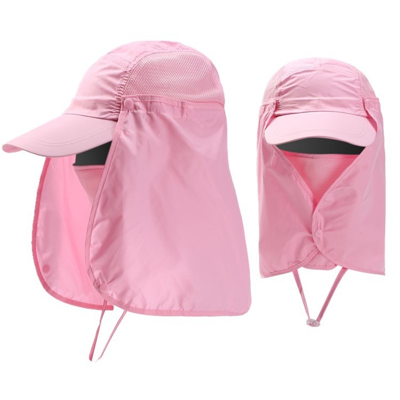Solid Color Summer Sun Cap with Neck Protection Solid Color Summer Sun Cap with Neck Protection