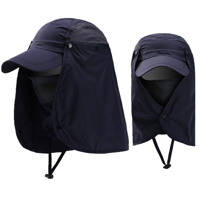 Solid Color Summer Sun Cap with Neck Protection Solid Color Summer Sun Cap with Neck Protection